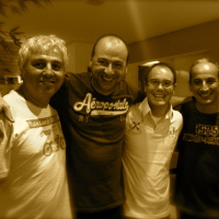 Na produtora Lua Nova com Ricardo Fleury, Márcio Gianullo e Beto Freitas