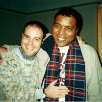 Com o cantor e compositor Lula Barbosa. Gravação do CD Tatanka. (2000)